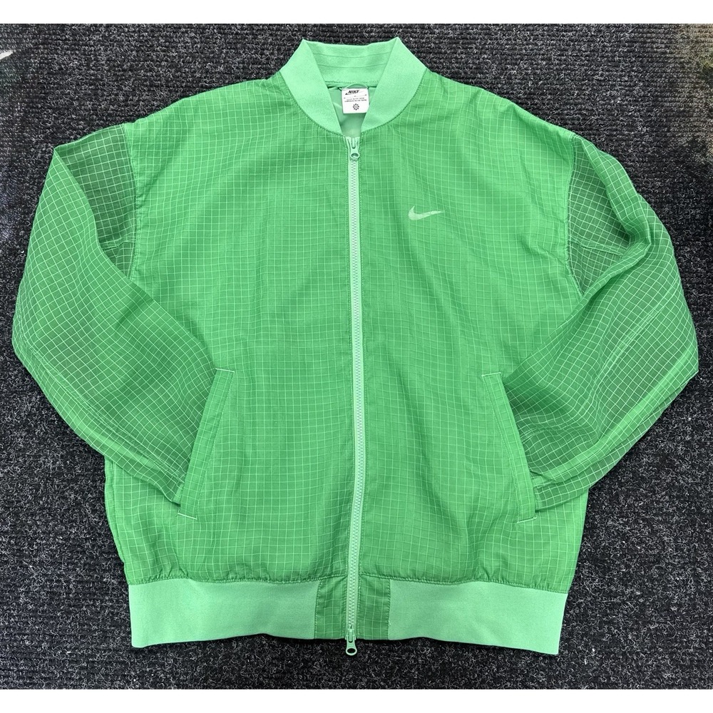 Nike Jacket Womens Med Green Move To Zero Ripstop Windbreaker Swoosh DV7972-363